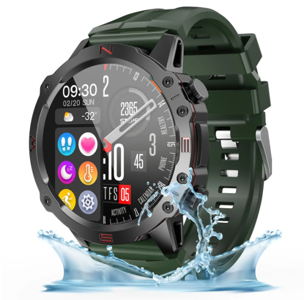 TOPVISION Smart Watch, IP68 Waterproof Fitness Sport Watch with Touch Screen for Android, IOS Women, Men, ZL85, Green