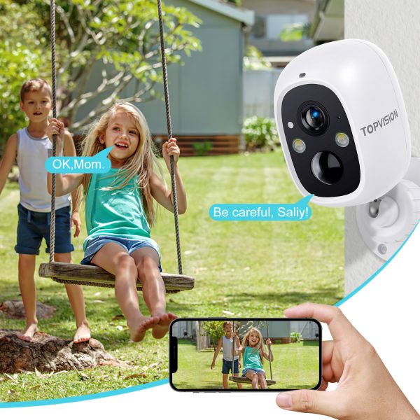 TOPVISION Wireless Security Camera, 2K WiFi Camera with Outdoor Night Vision, IP65 Outdoor Waterproof Camera for Home Security System, Surveillance Camera with PIR Motion Sensor - Image 3