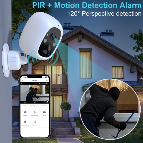TOPVISION Wireless Security Camera, 2K WiFi Camera with Outdoor Night Vision, IP65 Outdoor Waterproof Camera for Home Security System, Surveillance Camera with PIR Motion Sensor - Image 4