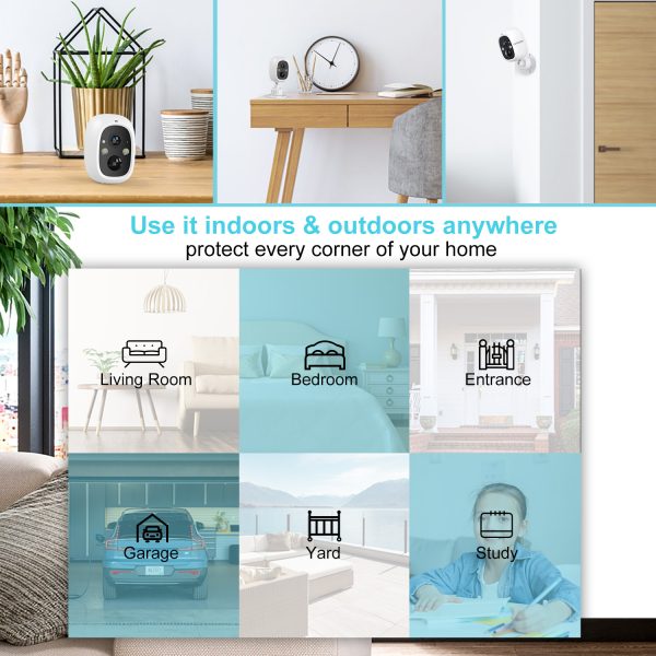 TOPVISION Wireless Security Camera, 2K WiFi Camera with Outdoor Night Vision, IP65 Outdoor Waterproof Camera for Home Security System, Surveillance Camera with PIR Motion Sensor - Image 8
