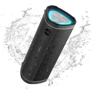 Bluetooth Speaker Portable, Waterproof Speaker IPX6, Wireless Speaker with Colorful Lights, Bluetooth 5.3, Mircrophone, TWS Pairing