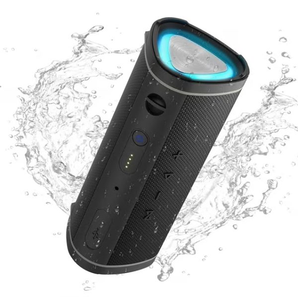 Bluetooth Speaker Portable, Waterproof Speaker IPX6, Wireless Speaker with Colorful Lights, Bluetooth 5.3, Mircrophone, TWS Pairing