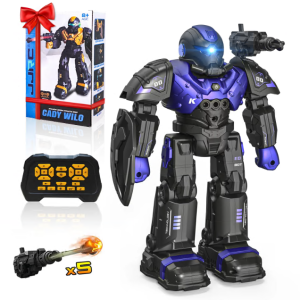 Febfoxs RC Robot Toys, Gesture Sensing Intelligent Programmable RC Robot, Rechargeable Smart Robot Toys with Remote Control, Talking, Dancing Robot for Kids 3-10 Years, Purple