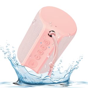 Bluetooth Speaker Portable, IPX7 Waterproof Wireless Outdoor Speaker, TWS Pairing, Pink